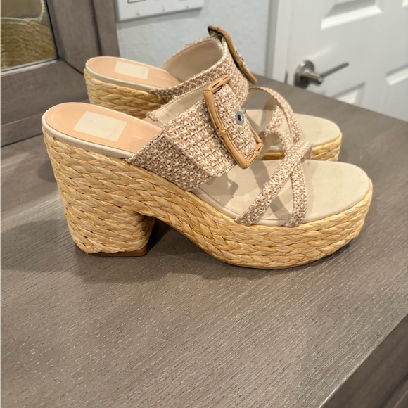 DV by Dolce Vita Shoes - DV by Dolce Vita Beige Woven Platform Sandals